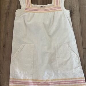 Faherty White Dress with Pink and Orange Stripes